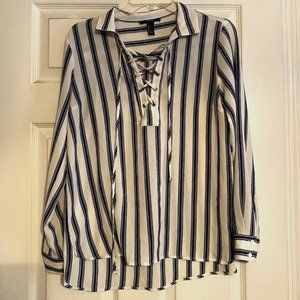 Striped long sleeve blouse